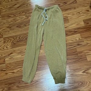 Free people mustard yellow wide leg joggers